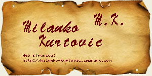 Milanko Kurtović vizit kartica